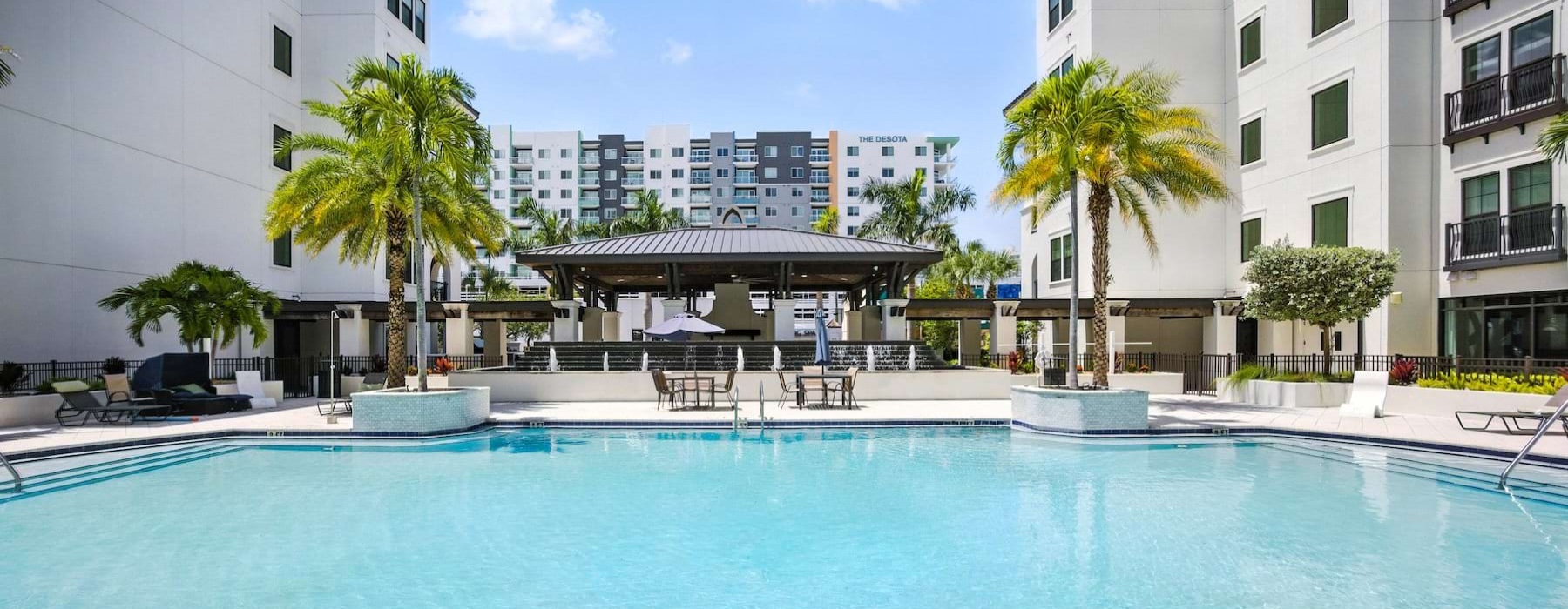 pool with lounge chairs