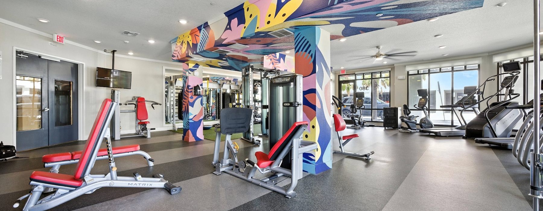 fitness center with ample machines